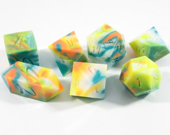 One of kind, Caribbean , SHARP Polyhedral Dice Set