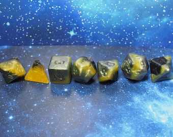 One of kind, Fuzzy Bumble Swirl , Polyhedral Dice Set