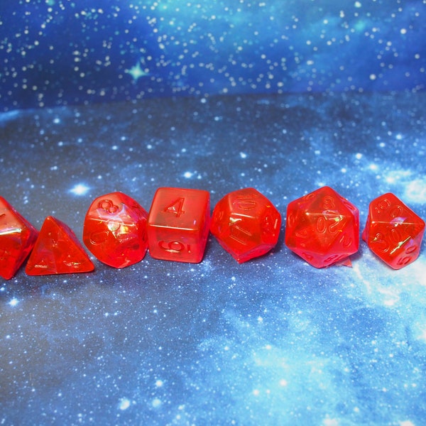 One of kind, Ruby Flash , Polyhedral Dice Set