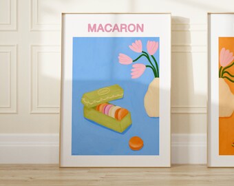Macaron Art print - DE PARIS A BEYROUTH Collection - Museum poster, France art, Food poster, French food