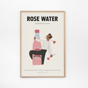 Acqua di rose, petali di rosa freschi distillati - Arte libanese, cibo libanese, icona del Libano
