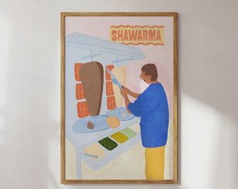 Lebanese Shawarma Delight Art print #5 out of 15 - Lebanese Art, Kitchen poster