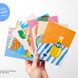 Cartes postales - Lot de 9 cartes postales avec enveloppes - Souvenirs de Paris, cartes de voeux, France Cartes postales, art français
