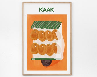 Kaak Art Print - Museum poster, Lebanon art, Food print, Lebanese food, Beirut print