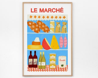 Le Marché Art Print - Museum poster, France art, Food poster