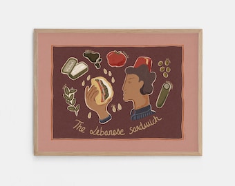 The libanesisches Sandwich Druck - englische Version - libanesisches Plakat, Libanon Kunst, Arabische Kunst, libanesischer Druck, libanesisches Essen