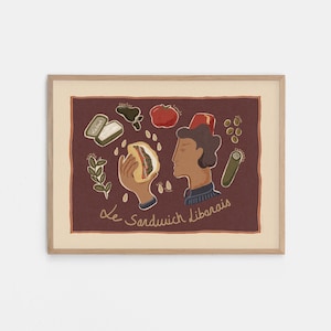 Le Sandwich Libanais Print - Versione francese - Manifesto libanese, arte libanese, arte araba, stampa libanese, cibo libanese