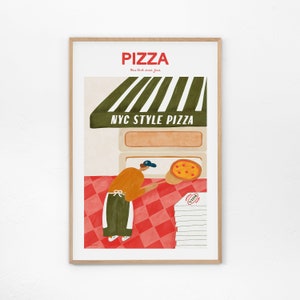 Pizza (New York street food) Art Print - Museum poster, Pizza art, NYC poster
