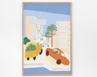 The Serviiiiice Ride to Beirut Art print #2 out of 15 - Lebanese Art, Travel poster