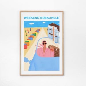Weekend a Deauville Art Print - Cartel de museo, Arte de francia, Cartel de viaje