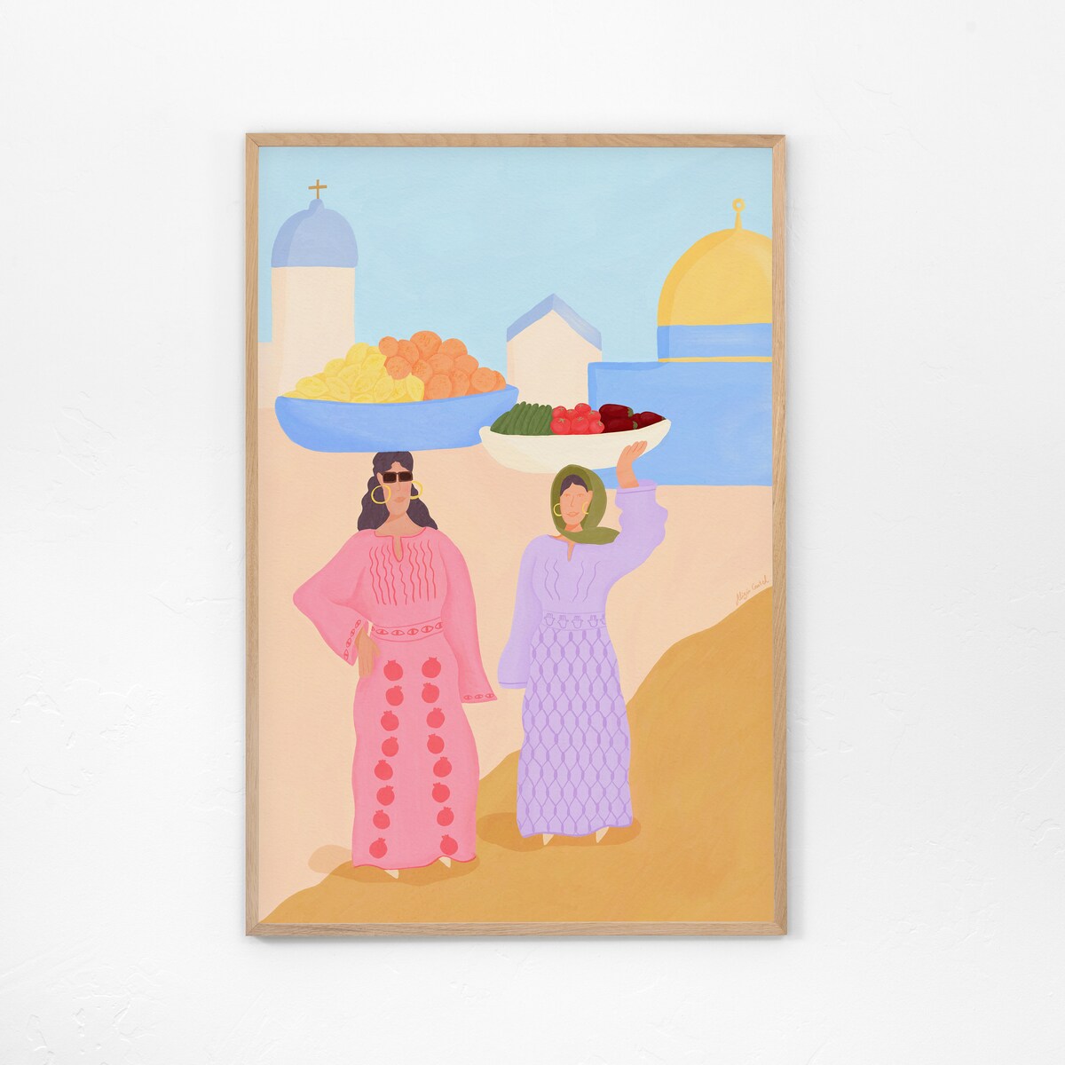 Women Carrying Baskets in Jerusalem Palestinian Art, Women in Thobes - Etsy