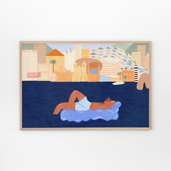 Habibi, Come to Lebanon! Art print #12 out of 15 - Lebanese Art, Mediterranean poster
