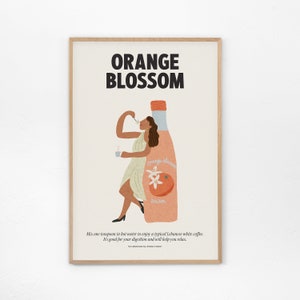 Acqua di fiori d&#39;arancio - Arte libanese, cibo libanese, poster del Libano