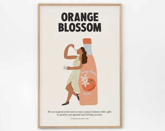 Orange Blossom Water - Lebanese Art, Lebanese Food, Lebanon Poster