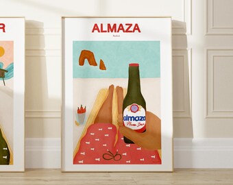Almaza Art print - Museum poster, Beer art, Lebanese poster