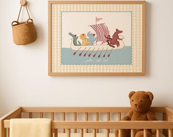 Die phönizische Mannschaft Art Print - Yalla, Set Sail- Libanesischer Kindergarten Kunstdruck - Little Habibis Collection, Libanon Kunst, Levantine Kindergarten