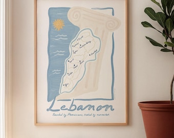 Libanon Karte - phönizische Gründungen - Collection - Postkarten aus dem Libanon