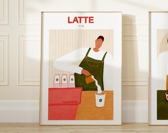 Latte Art print - Museum poster, Coffee art, Wall art