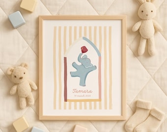 Habibi Elefant - anpassbarer Kunstdruck für Babyzimmer - Little Habibis Collection, Libanon Kunst, libanesische Druck, Pferdekunst für Baby