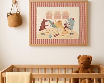 Mezze & Mischief Kunstdruck - Sahtein - Libanon Kindergarten Kunstdruck - Little Habibis Collection, Libanon Kunst, Levantine Theme Nursery