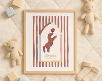 Habibi Pferd - anpassbarer Kunstdruck für Babyzimmer - Little Habibis Collection, Libanon Kunst, libanesischer Druck, Pferdekunst für Baby