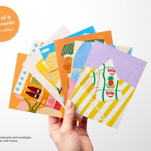 Postcards - Pack of 9 postcards with envelopes - Beirut Souvenirs, Greeting Cards, Lebanon Postcards, Lebanese Art