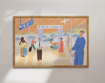 Warm Welcome at Rafic Hariri Airport Art print #1 out of 15 - Lebanese Art, Beirut poster