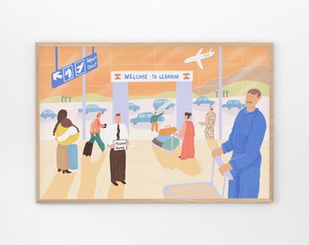 Warm Welcome at Rafic Hariri Airport Art print #1 out of 15 - Lebanese Art, Beirut poster