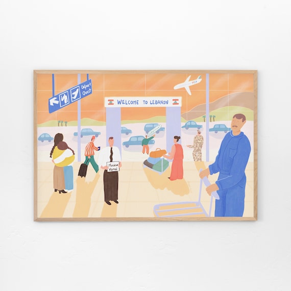Warm Welcome at Rafic Hariri Airport Art print #1 out of 15 - Lebanese Art, Beirut poster