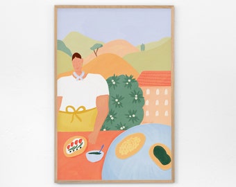 Saj in the mountains Art print #10 out of 15 - Lebanese Art, Kitchen poster