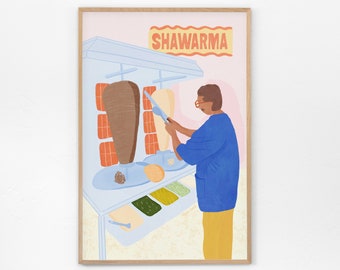 Lebanese Shawarma Delight Art print #5 out of 15 - Lebanese Art, Kitchen poster