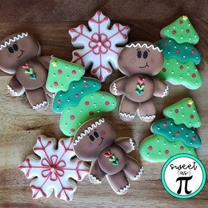 Gingerbread Men Christmas Cookies - Decorated Sugar Cookies