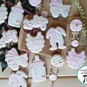 Baby Girl Shower Sugar Cookies: Decorated Royal Icing Cookies
