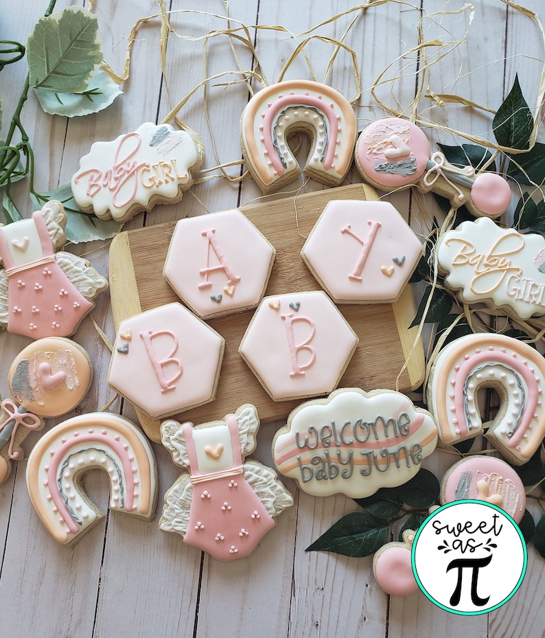 Boho Baby Girl Baby Shower Sugar Cookies Decorated Sugar Etsy