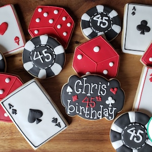 Casino Themed Sugar Cookies - Decorated Sugar Cookies