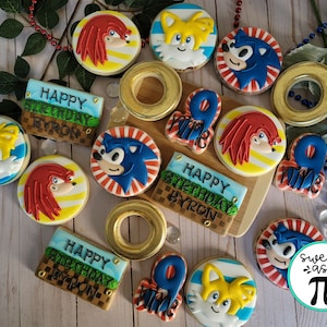 Sonic Hedgehog Birthday Sugar Cookies: Decorated Party Favors