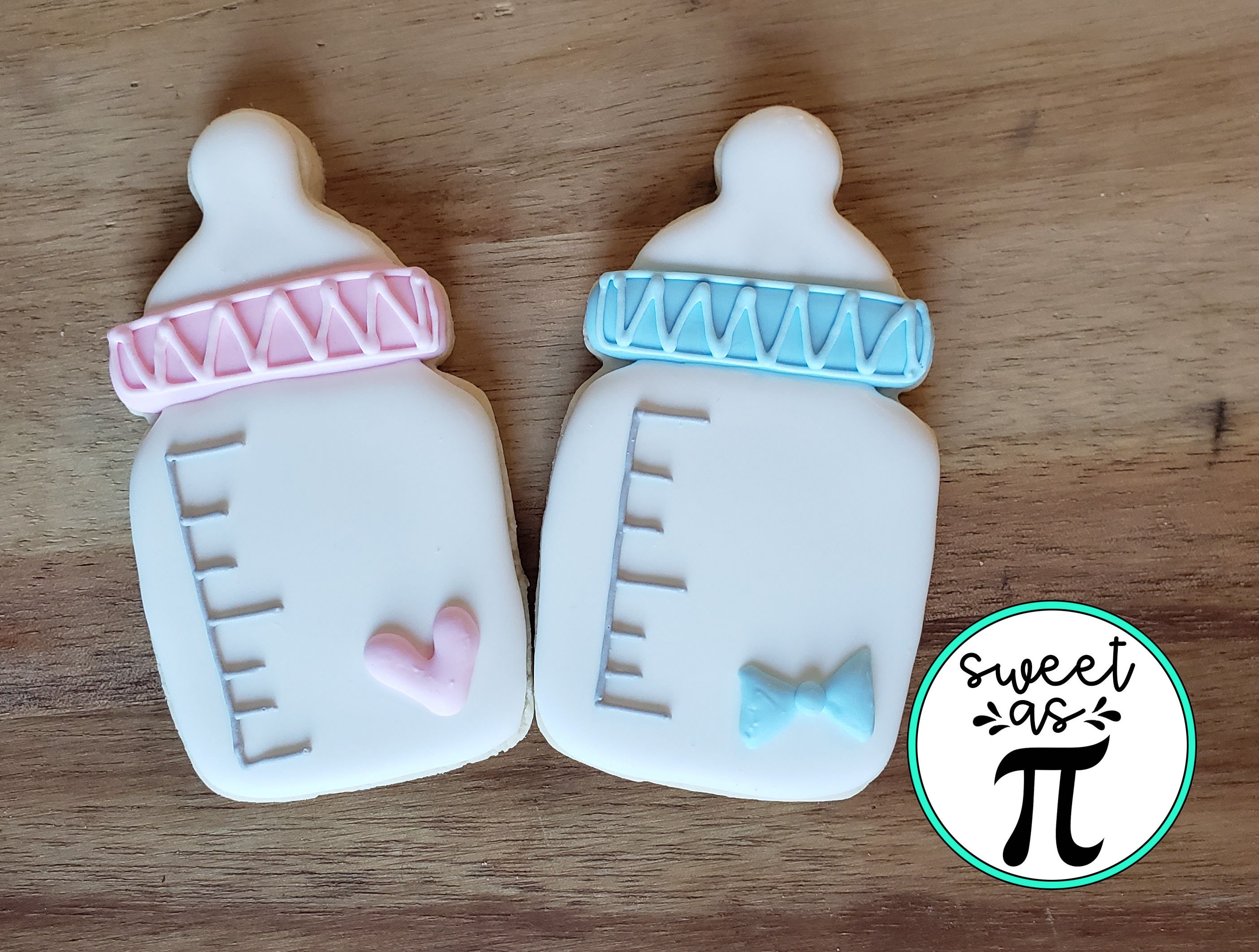 How To Make Decorated Graphic Design Style Baby Bottle Sugar Cookies