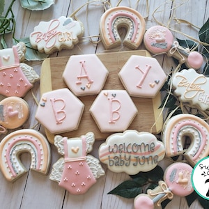 Boho Baby Girl Baby Shower Sugar Cookies - Decorated Sugar Cookies