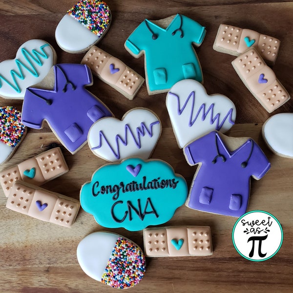 Nurse (Doctor or Healthcare Provider) Cookies - Decorated Sugar Cookies - You Pick the Colors