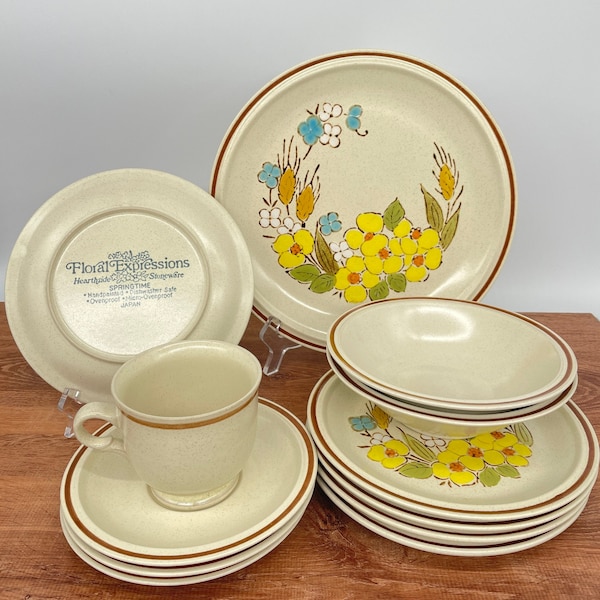 CHOOSE ONE - Vintage Floral Expressions “Springtime” Replacement Dishes - Hearthside Stoneware