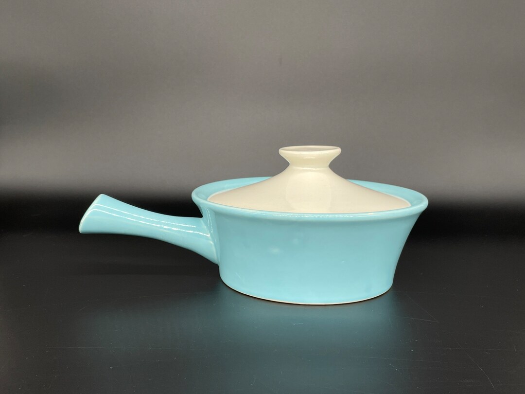 Vintage Blue Casserole Dish Oven Proof Robins Egg Blue Ceramic Baking