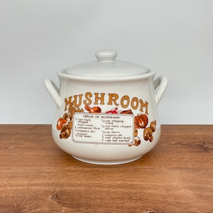 Vintage Cream Of Mushroom Soup Recipe Ceramic Tureen Pot - Midwestern Home Products