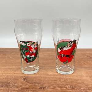 Santa Coke Glasses - Etsy