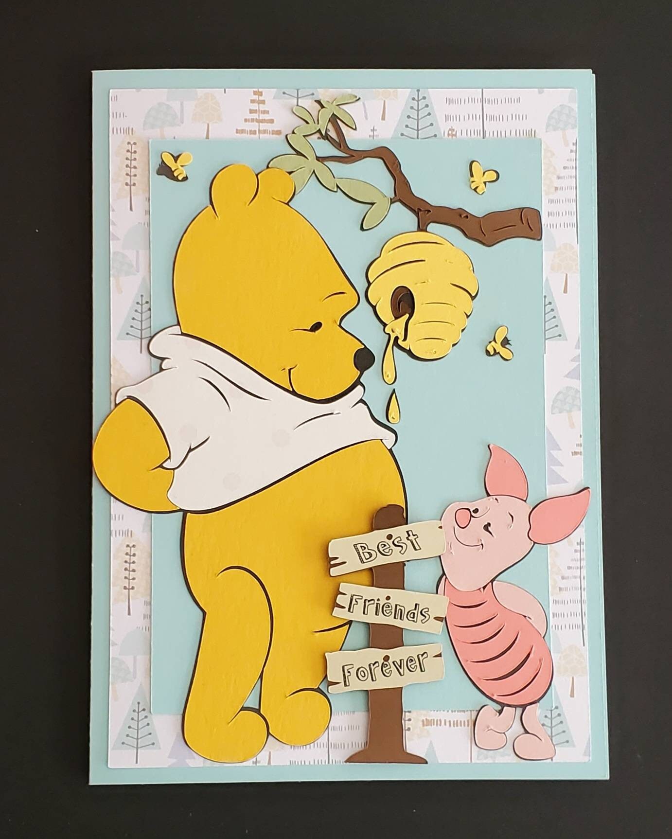 Handmade greeting card WinniethePooh Pooh Bear Piglet Etsy
