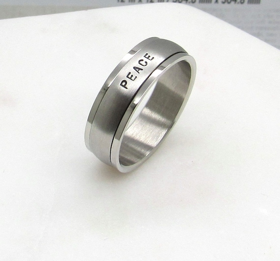 Personalized Hand Stamped Spinning Ring name Ring custom Ring