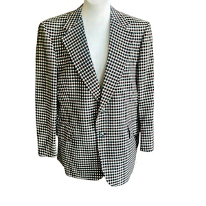 Hart Shaffner Marx Desert Classic Vintage Plaid Golf Blazer Sport Coat Union Made