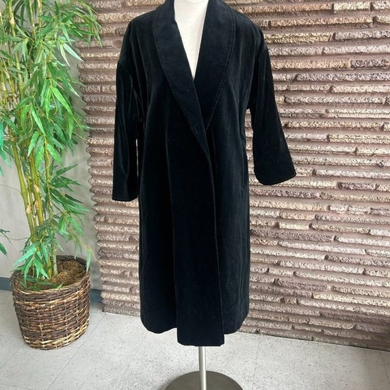 D Ravel Vintage I Magnin Black Velvet Open Drape … - image 1