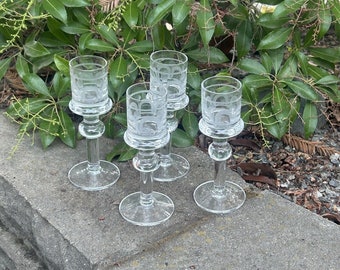 Kosta Boda Vintage Husar Cordial Liqueur Schnapps Glasses Set of 4