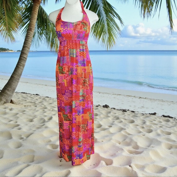 neon and nylon dress Only neon and nylon floral tie neck dress size small