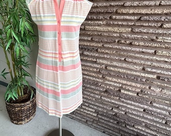 Marti Petite Vintage 70s Striped Shirt Dress